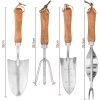 Garden Tools Stainless Steel Tools With Wooden Handle 4-piece Set
