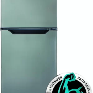 7.0 Cu.Ft. Mid-Size Refrigerator, Frost-Free Apartment Fridge with Top Freezer, E-Star Rated, 7, Black Stainless Look