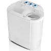 Compact Washing Machine with Twin Tub for Wash and Spin Dry, Portable, Built-in Gravity Drainage System, Agitation Wash Cycles