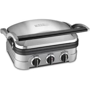 Cuisinart Panini Press, Stainless Steel Griddler, Sandwich Maker & More, 5-IN-1, GR-4NP1