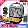 Electric Sandwich Maker 750W Panini Press Non-stick Coated Breakfast Machine Double Sided Heating Portable for Kitchen Cooking
