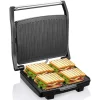 Press Grill, Gourmet Sandwich Maker, Electric Indoor Grill with Non-Stick Cooking Plate and Removable Drip Tray, Easy to Clean