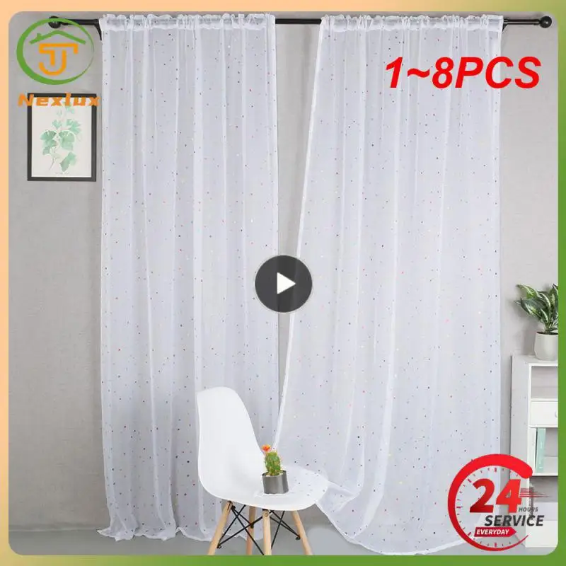 1~8PCS Fashion Wicker Offset Printed Curtains for Living Room Kitchen Curtains Living Cool Muslin Window of Curtain for Room