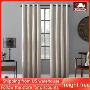 Curtains Linen Blend Blackout Grommet Top Curtain Curtains for Bedrooms Tulle Living Room Bedroom the Rooms Shades Screen Home