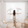 Europe Solid White Yarn Curtain Window Tulle Curtains For Living Room Kitchen Modern Window Treatments Voile Curtains Cortains