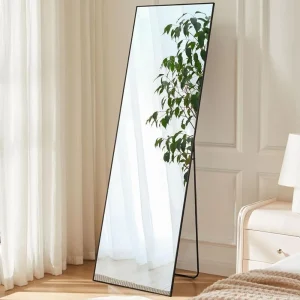 Full Length Mirror 59"x16" Full Body Mirror Standing Hanging, Wall-Mounted Mirrorfor Living Room Bedroom Cloakroom,Black