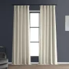 Italian Faux Linen Curtains 96 Inches Long Room Darkening Curtains for Bedroom and Living Room 50 X 96, Parchment Cream