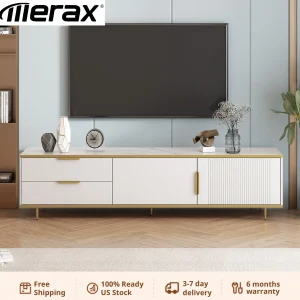 Modern TV Stand for 65 Inch TV, Entertainment Center TV Media Console Table,with 2 Drawers and 2 Cabinets