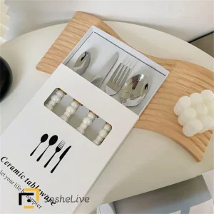 Tableware Set Smooth Edge Easy To Clean Spoon Fork Knife Set Mirror Polishing Light Luxury Western Tableware