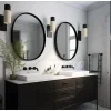 USHOWER 2-Pack Black Round Circle Bathroom Mirrors 24-inch for Wall Decor with Metal Frame, Bathroom Vanity Mirror, Entryway