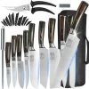 XYj Professional Knives Set With Kitchen Scissors&Carry Bag&Honing Steel Nakiri Santoku Slicing Chef Knife Ergonomics Handle
