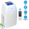 14000BTU Portable Mobile Air Conditioner 4 In 1 Refrigeration Dehumidifier Sleep Mode Timer Cooling Fan With Remote Control