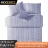 4-Piece Navy Stripe Polyester Comforter Set Scourge King Freight Free Bedspread on the Bed Duvet 2 People Warm Winter Duvet Sets