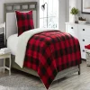 Buffalo Reversible to Sherpa Comforter Set, Full/Queen Korean duvet Cotton blanket Double bed comforter Kuromi Cubre camas Makeu