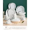 30-Piece Dinnerware Set Ivory White Glassware Complete Tableware Dish Plates Dinner freight free