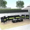 4 PCS/ 8 PCS Garden Patio Furniture Patio outdoor rattan furniture （ loveseat armchair coffie table for garden