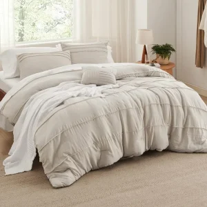 Duvet cover, including 1 duvet cover, 2 pillowcases, and 1 decorative pillow, down bedding 4-piece set with pleated bed set