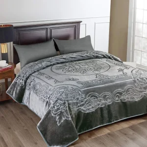 Fleece Blanket King Size, Heavy Korean Mink Blanket 85 X 95 Inches- 9 Lbs, Soft and Warm, Thick Raschel Printed Mink Blanket