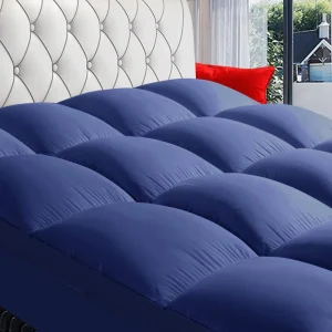 King Mattress Topper Cooling Plush Mattress Pad Cover 400TC Cotton Top Protector with 8-21 Inch Deep Pocket 3D Alternative Fill