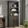New Office Furniture Bookshelves Better Homes & Gardens Glendale 5 Shelf Bookcase with Doors, Dark Oak Finish