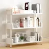 Wide Open Shelf Bookcase - Modern 3-Tier Floor Standing Display Bookshelf with Top Edge and Metal Frame for Home and Offic