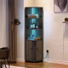 YITAHOME Corner Cabinet with LED Lights, 71.1“ Corner Bookshelf and Bookcase with Storage, Modern Display Corner Shelf