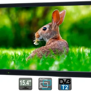 AVEL 15.4-Inch Portable TV, Included Antenna, Miracast, HDMI, USB, SD, RCA (DVB-T2, AVS155PT)