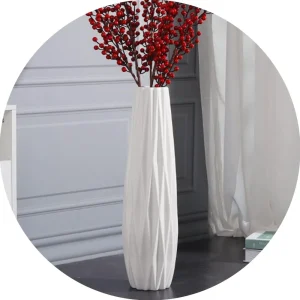 Room Decor Ceramic White Tall Floor Vase 28 Inches Home Decorations Modern Large Flower Tall Vases for Office Farmhouse Garden