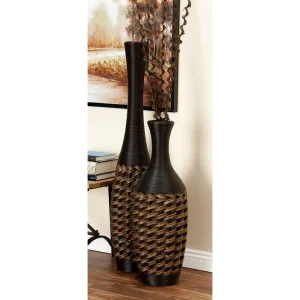 48-Inch Vase Tall Rattan Fiber Woven Floor Home Decor