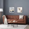 2023 New Modern Home Sofa, Comfortable Leather, Midnight Black+Brown