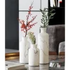 White Vase Set of 3, Vases for Decor Ideal Gift for Valentines Day Decor, Marble Look, Ceramic Vase