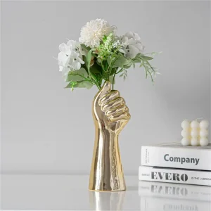 Nordic Style Ceramics Vase Modern Creative Hand Vase Flowers Arrangement Home Decor Office Desktop Vase Living Room Ornament