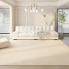 Japanese Cream Style Carpets for Living Room Line Design Plush Carpet Minimalist Bedroom Decor Thick Rug Home Non-slip Floor Mat